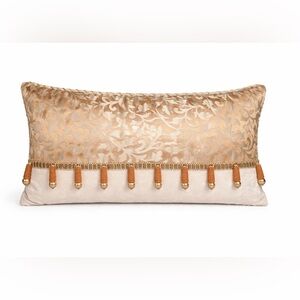 Elegant Gold and Cream Decorative Pillow